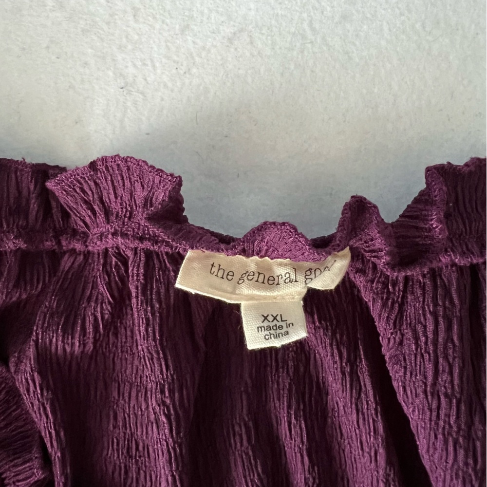 The General Good Women's Off-Shoulder Purple Top NWOT XXL - Picture 7 of 9
